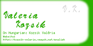 valeria kozsik business card