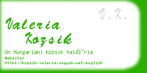 valeria kozsik business card